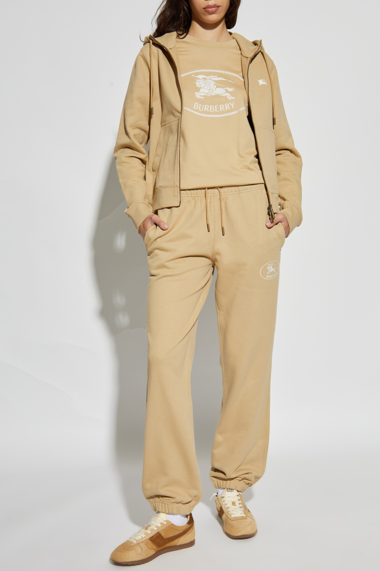 T-shirt With Logo, Women's, Beige