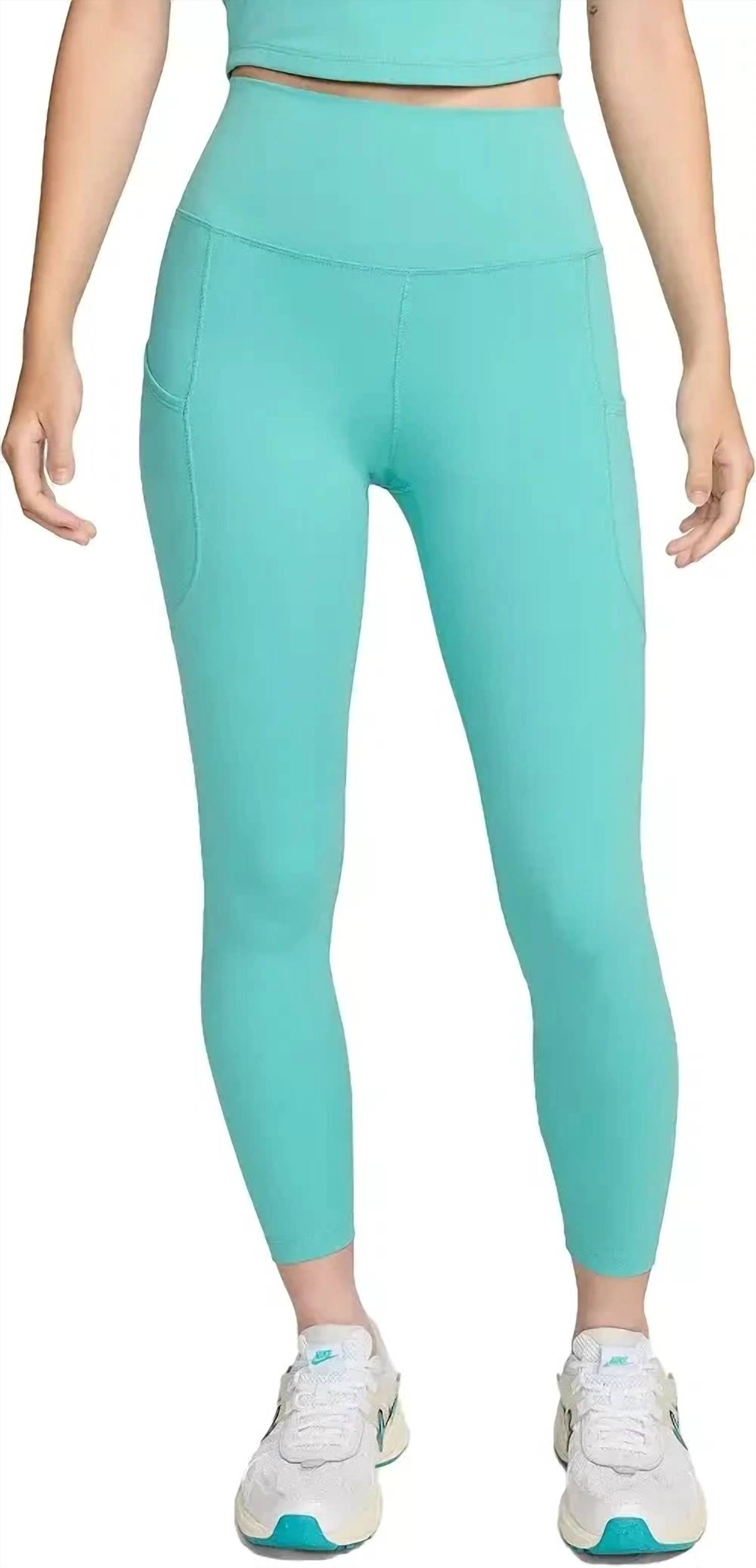 One High-Waisted 7/8 Leggings In Green Frost