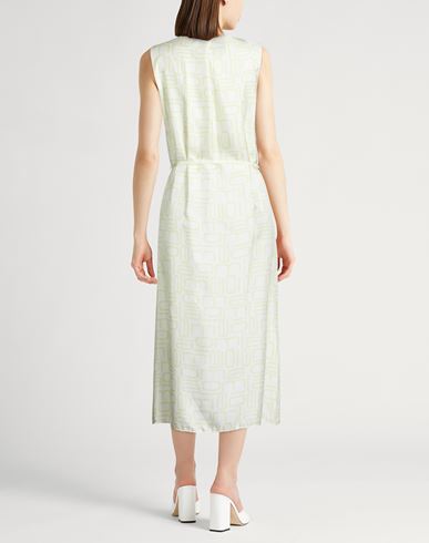 Woman Midi dress Lime green Size 6 Silk