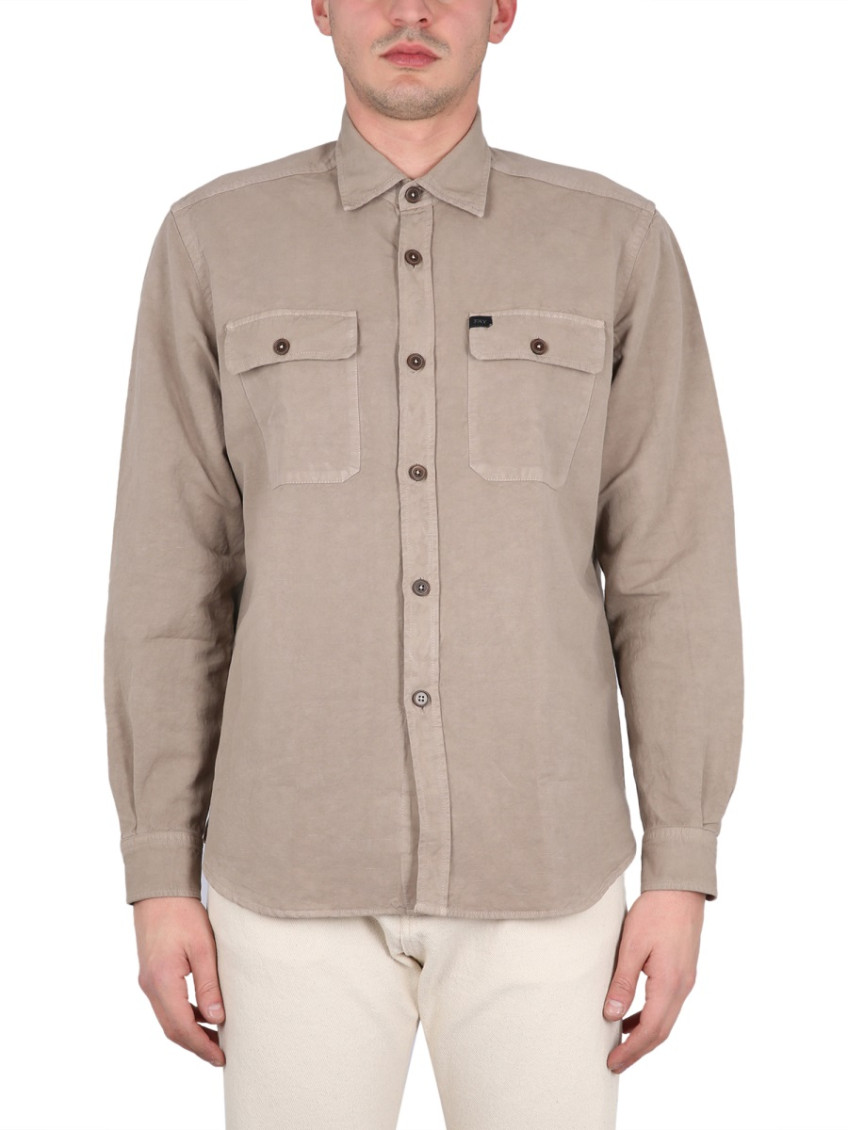Garment-dyed Over Shirt In Canvas