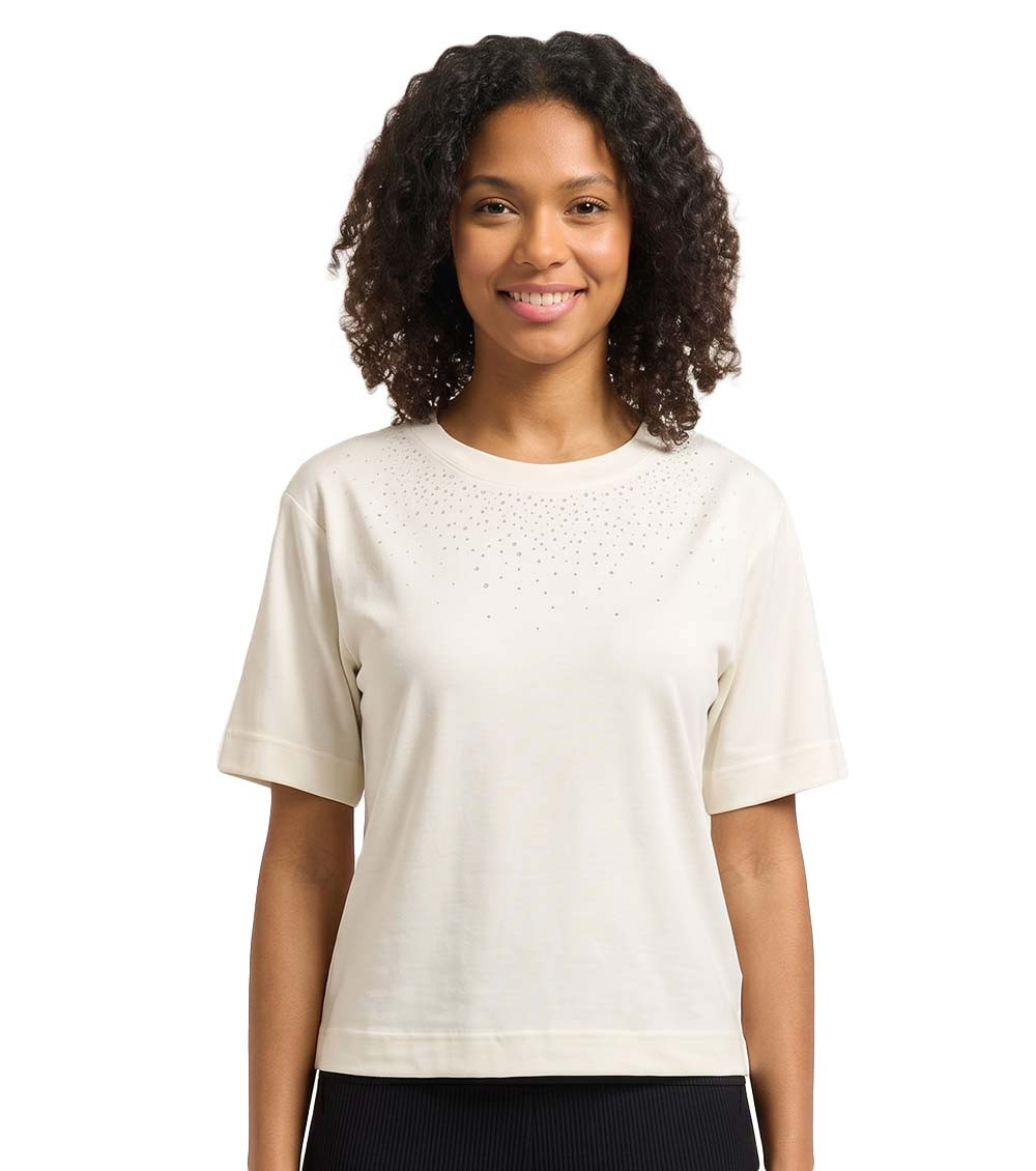 White Embellished Crew Neck T-Shirt