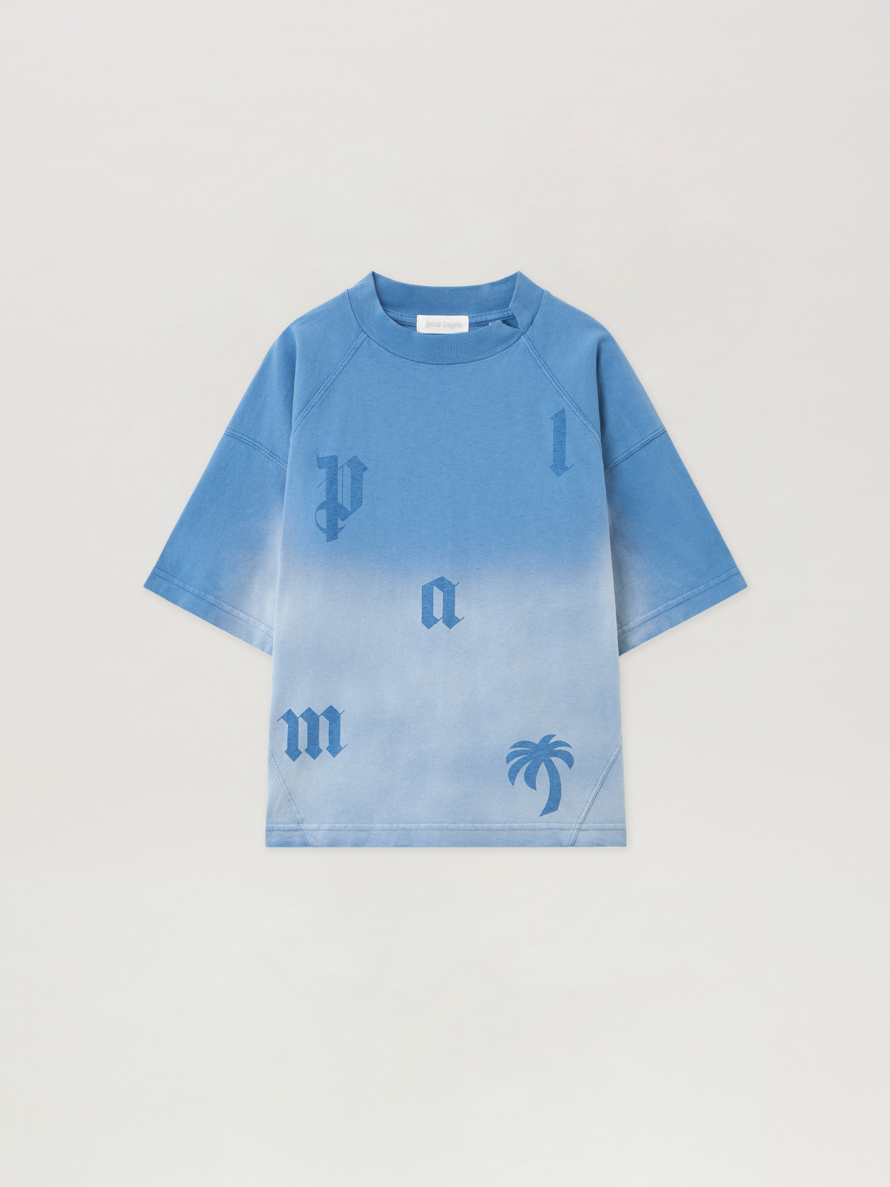 Pa Letters Washed Tee S/s Kids  Light Blue