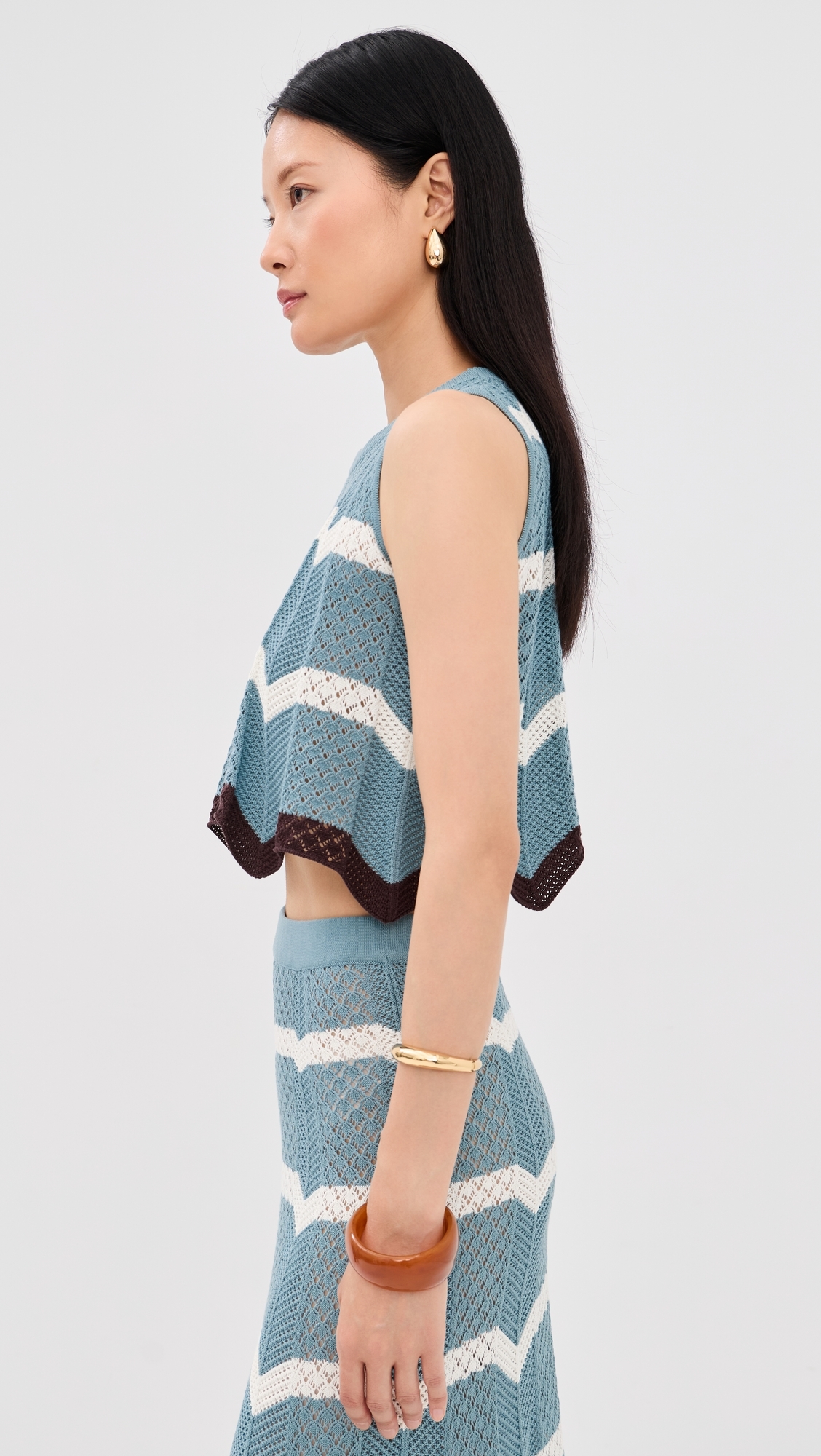 Chevron Top Multicolor Black/Blue/Ecru