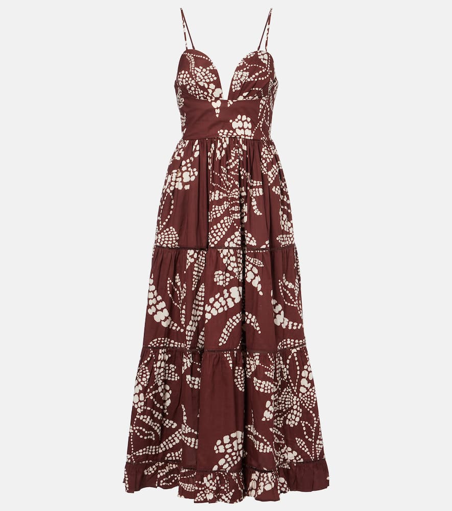 Milena printed tiered maxi dress