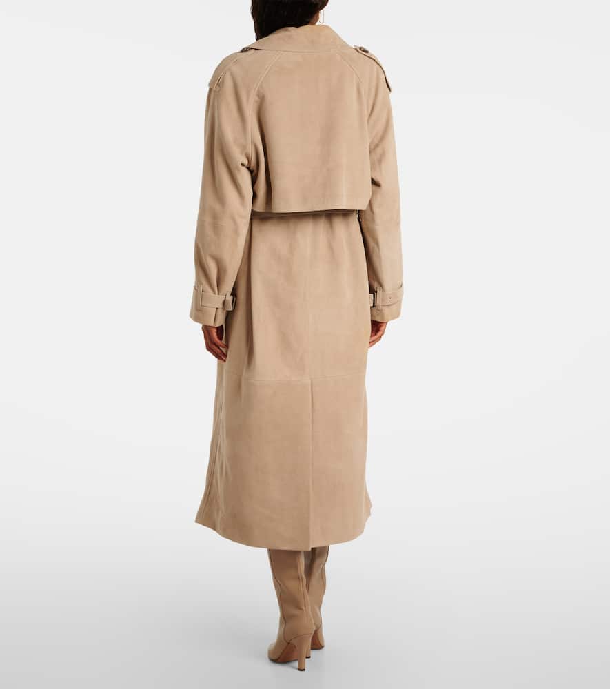 Suede trench coat