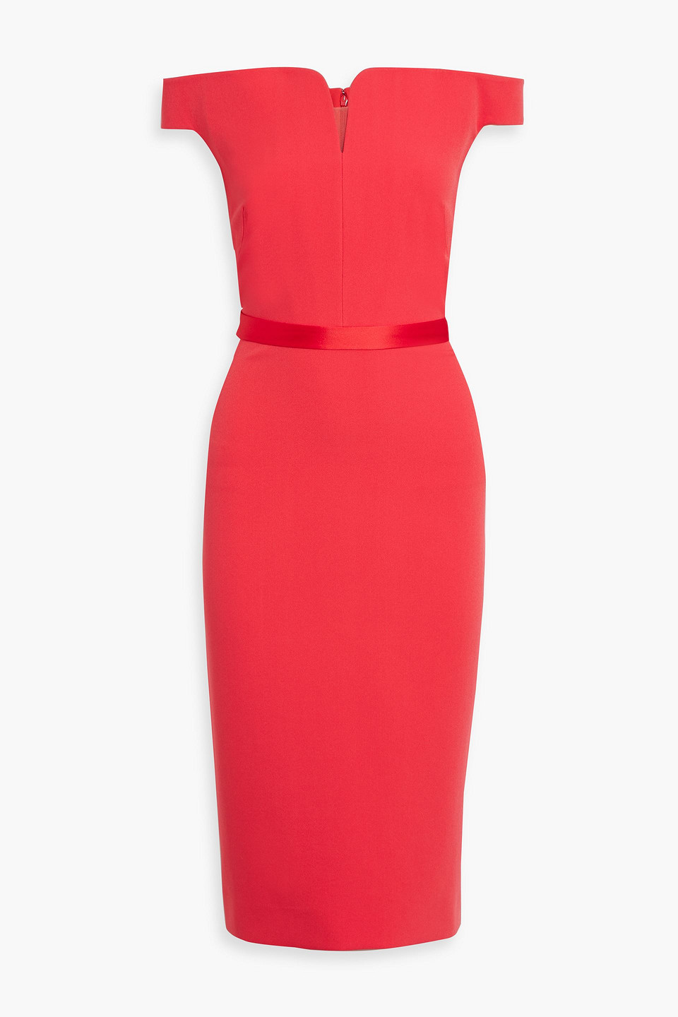 Brenta off-the-shoulder crepe midi dress - Red - FR 38