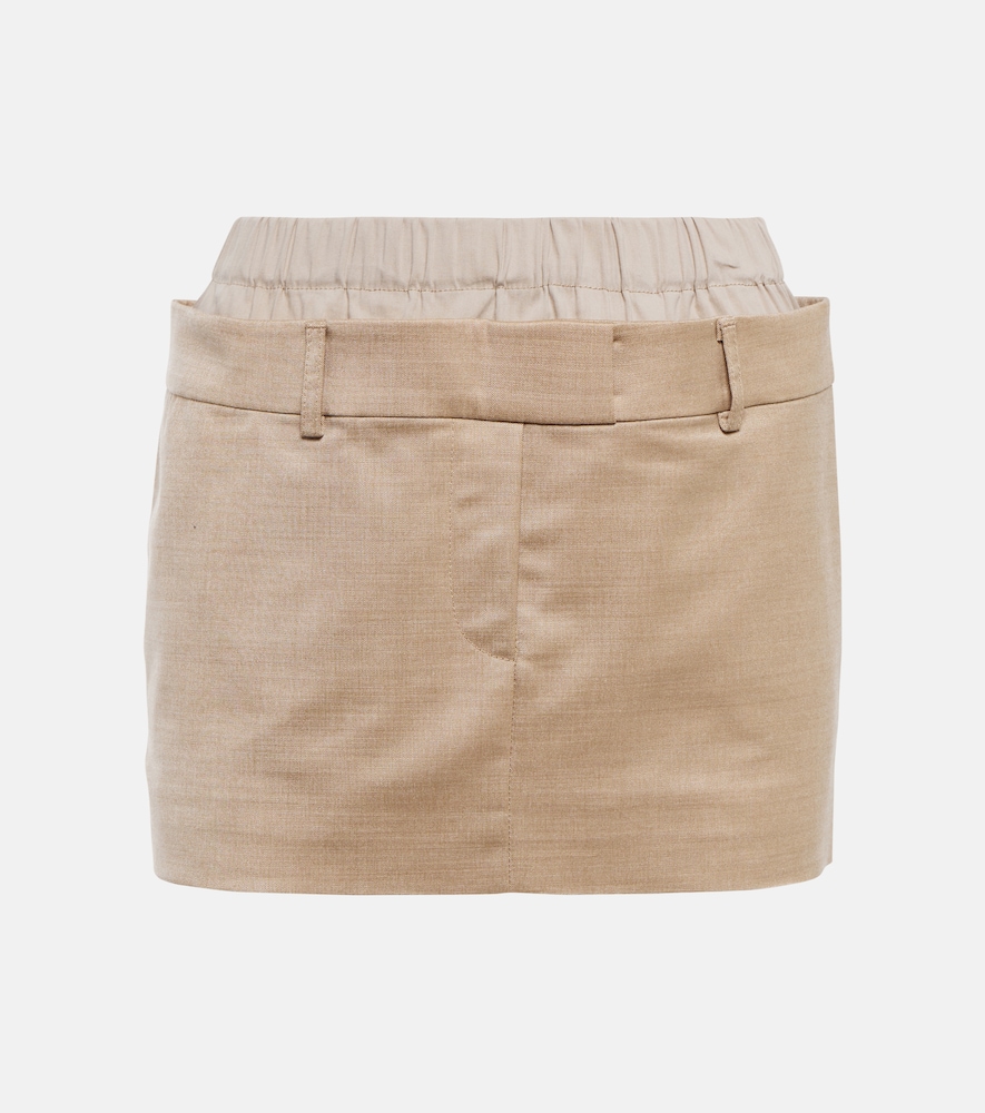 Aya Muse Layered wool-blend miniskirt