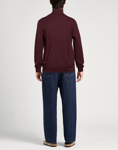 Man Turtleneck Burgundy Size XXL Viscose, Polyamide