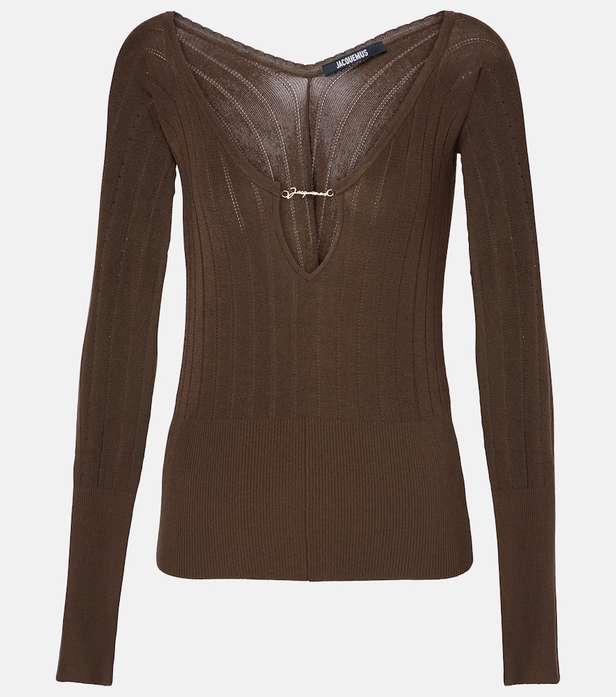 Pralù logo ribbed-knit top