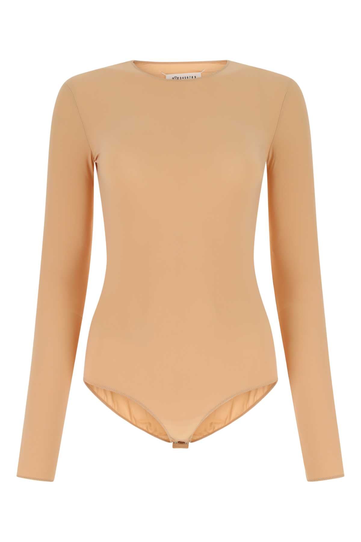 Stretch Nylon Bodysuit — Beige
