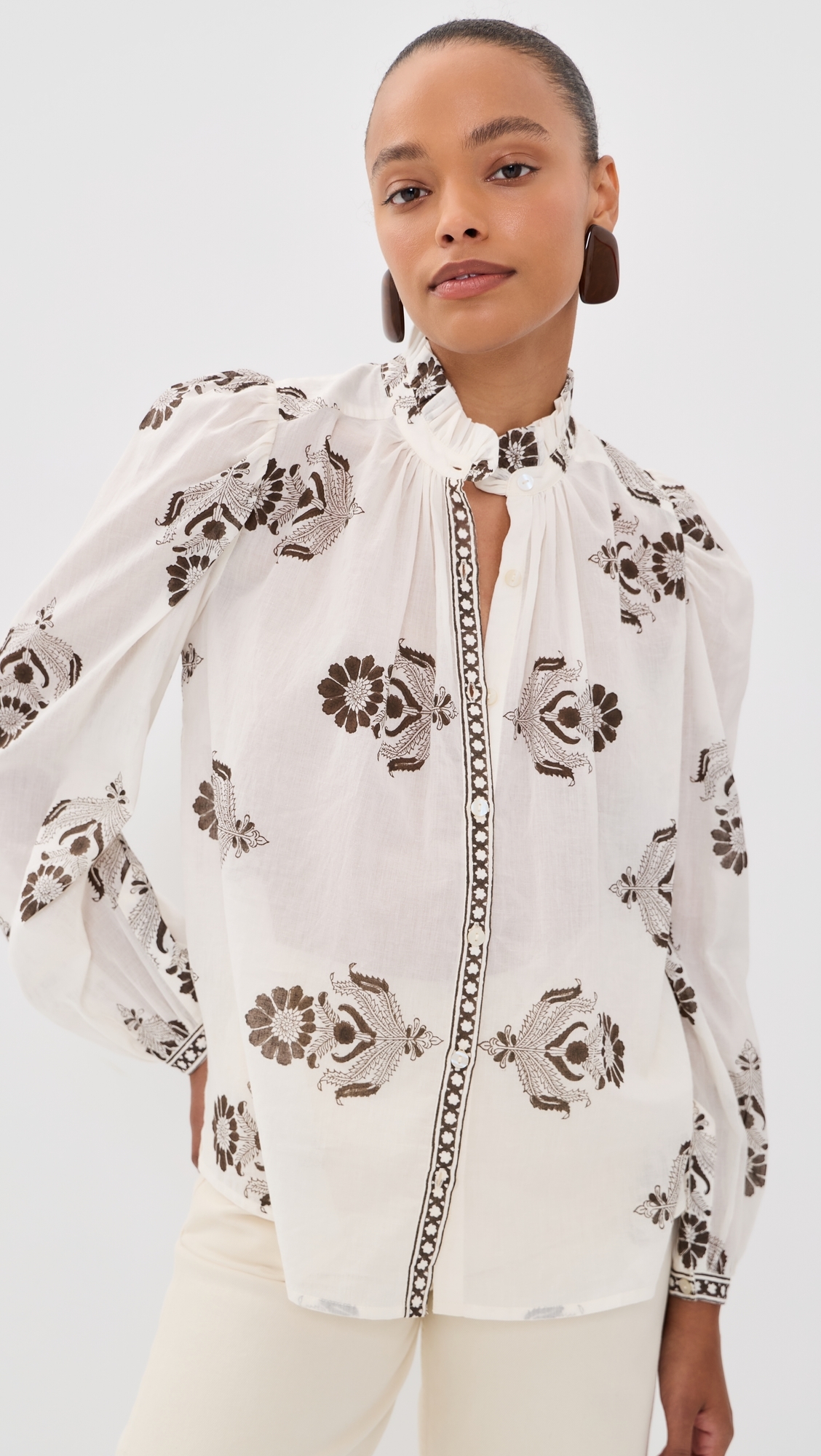 Annabel Java Cactus Shirt Off-White