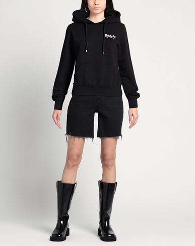 Woman Sweatshirt Black Size S Cotton, Elastane