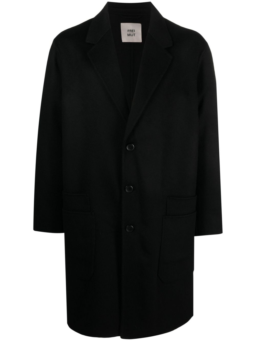 Single-breasted wool coat - Black