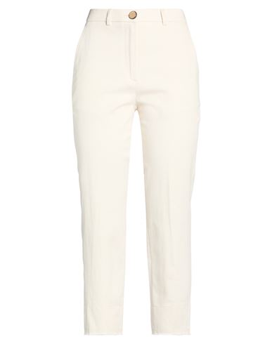 Woman Pants Ivory Size 4 Cotton, Elastane