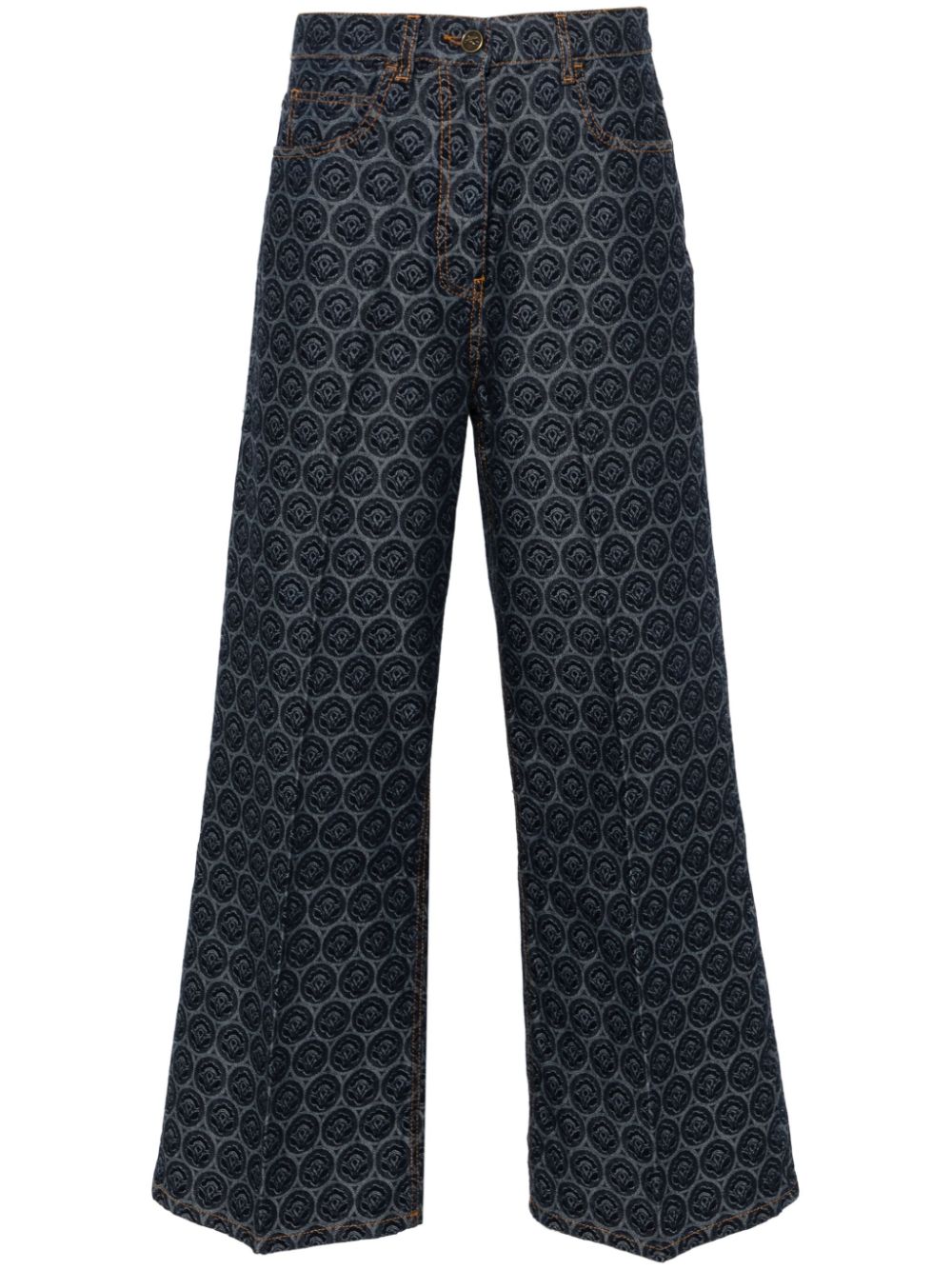 Logo-patch cotton jeans - Blue