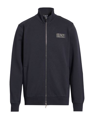 Man Sweatshirt Midnight blue Size L Polyester, Cotton
