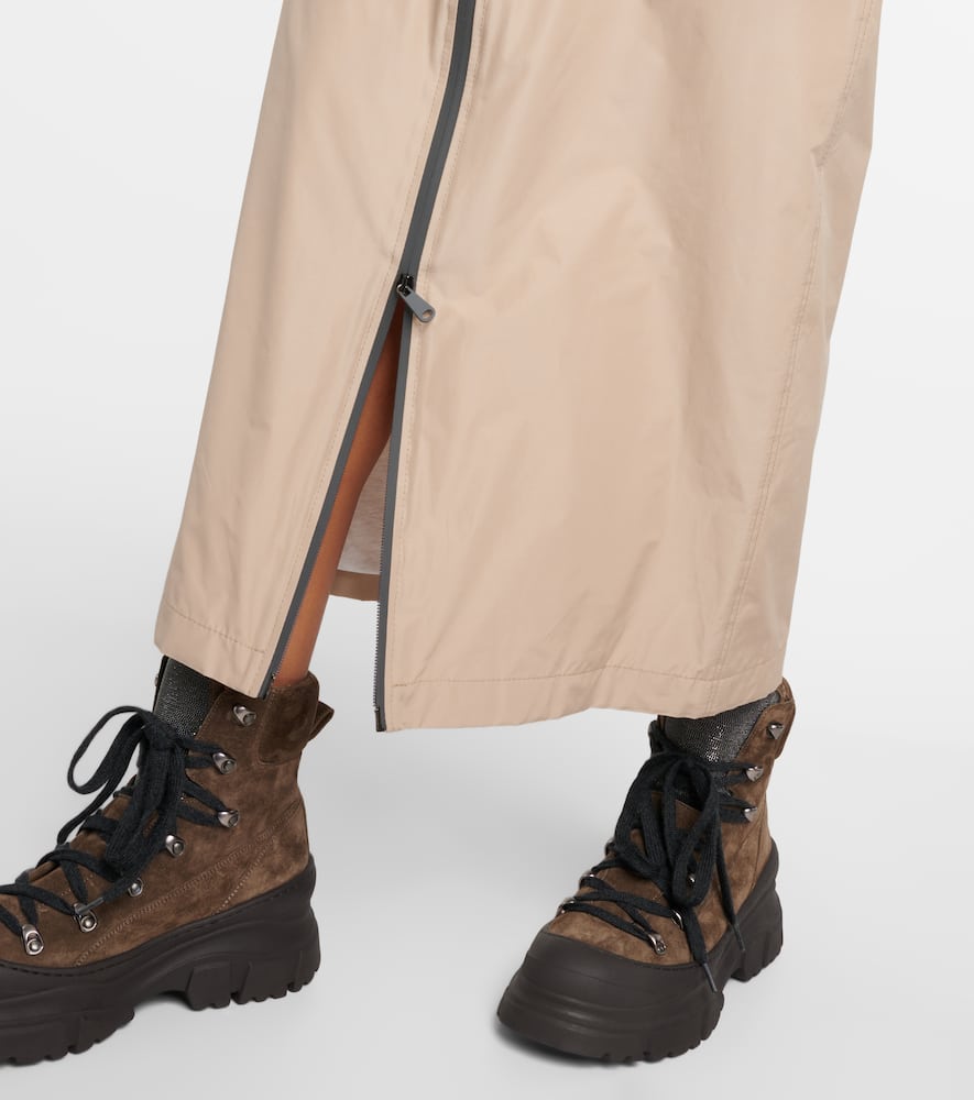 Brunello Cucinelli Zip-up taffeta maxi skirt