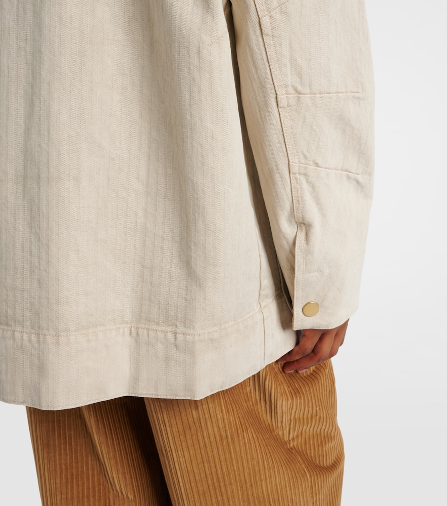Abbas suede-trimmed cotton field jacket