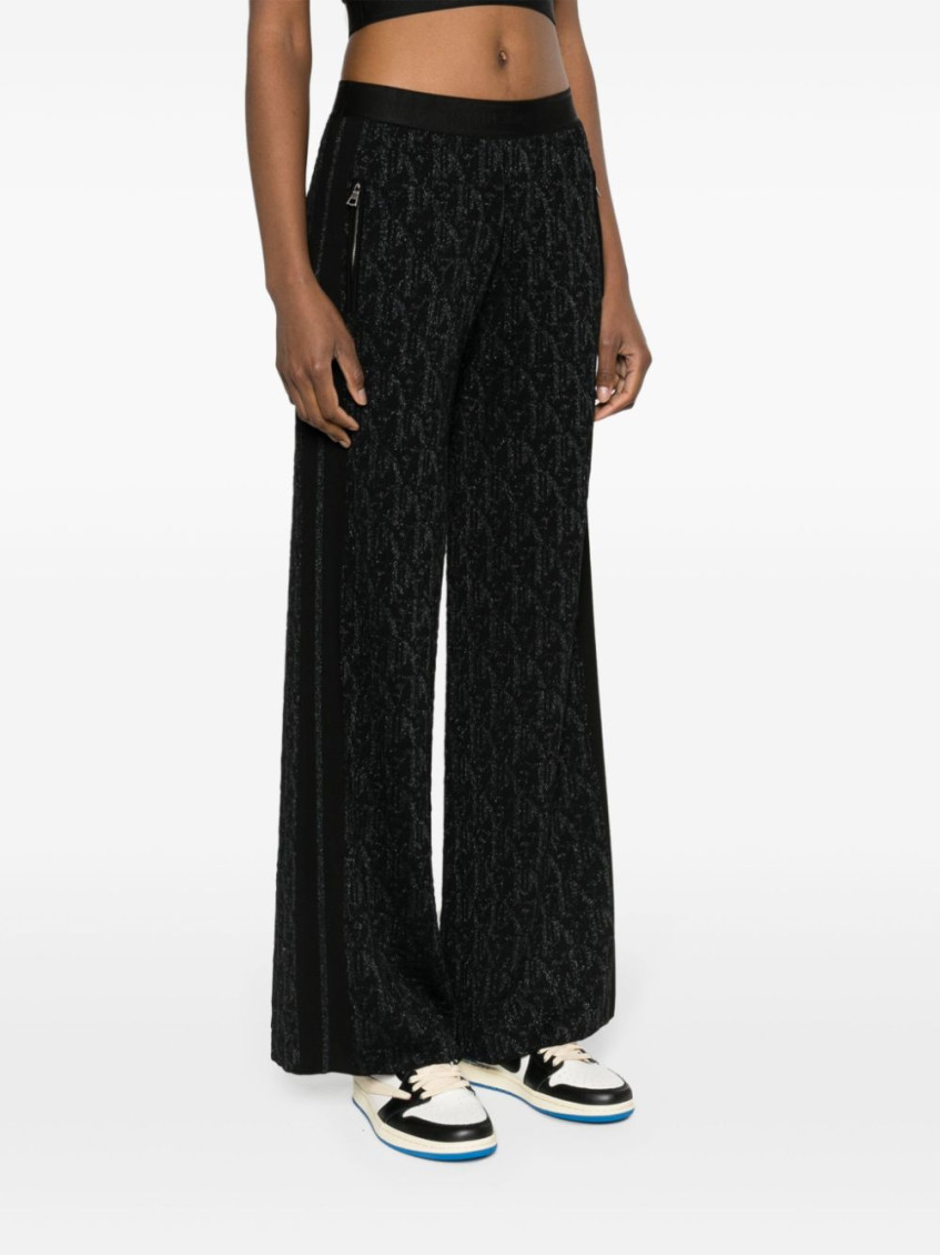 Knitted flared trousers - Black