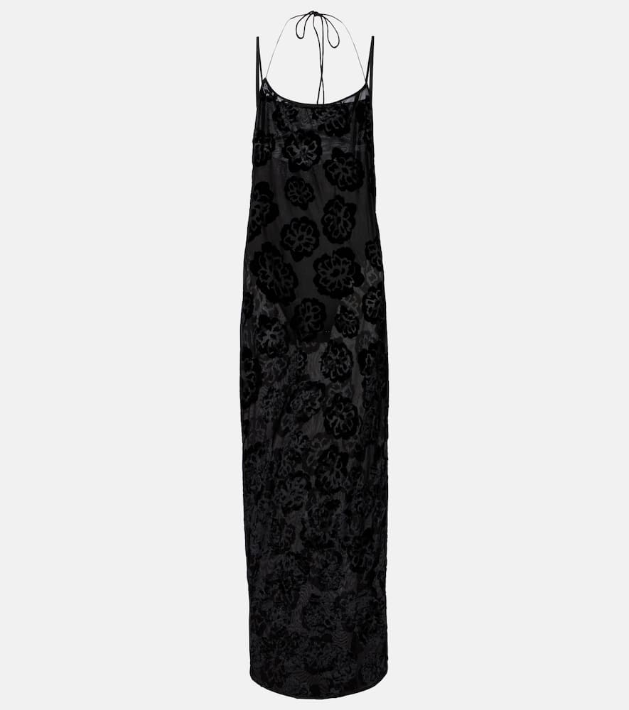Vittoria embroidered sheer maxi dress
