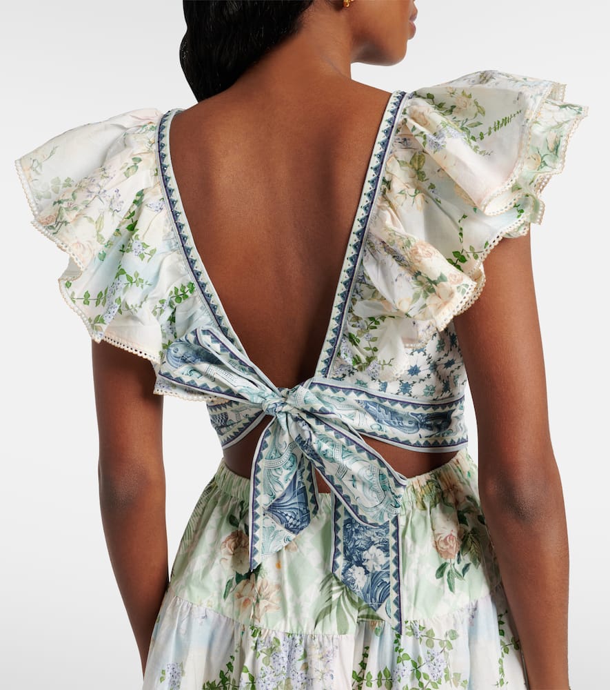 Crystal-embellished cotton minidress