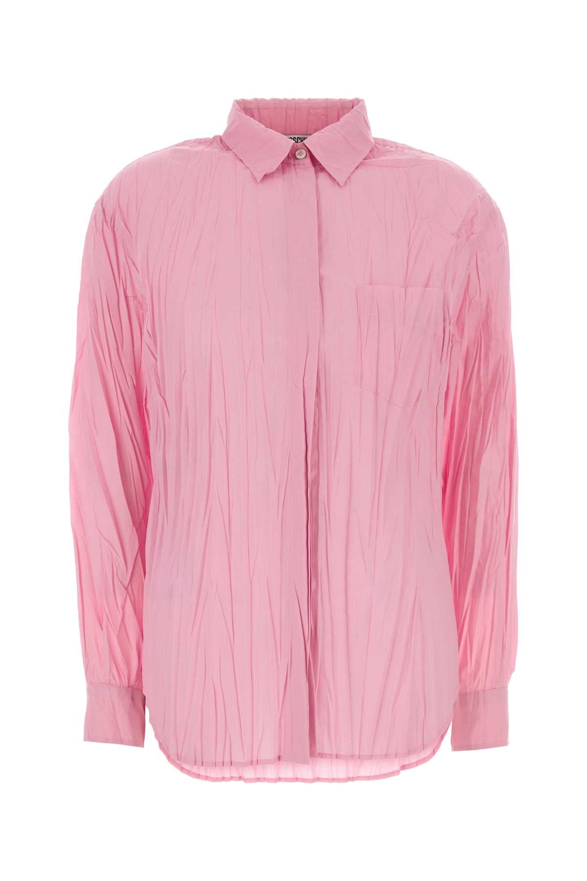 Pleated Jersey Shirt — Pink