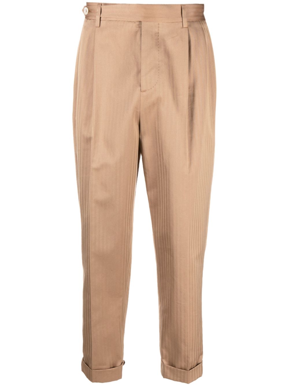 Stripe-pattern tailored trousers - Brown