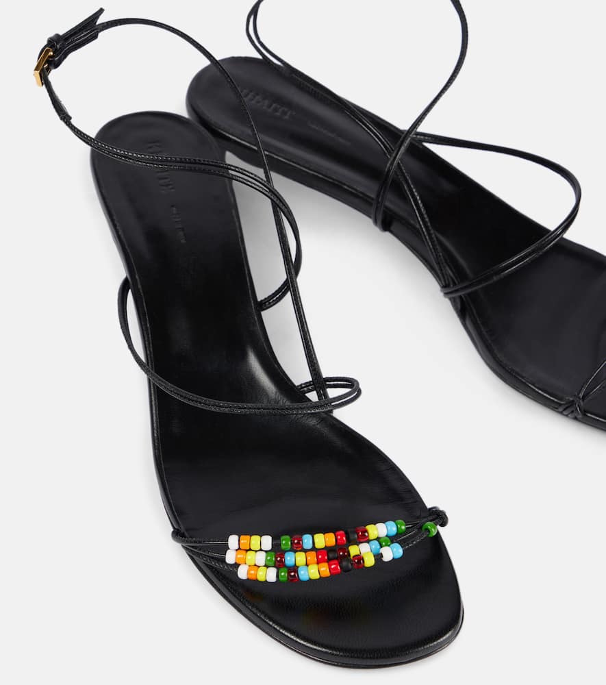 Khaite Loop 35 beaded leather sandals