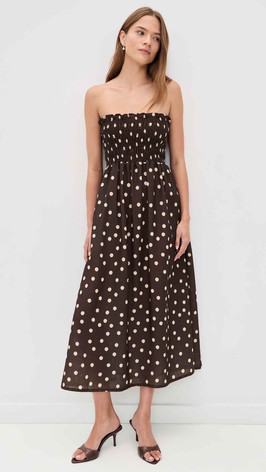 The Drift Dress Polka Dots Brown