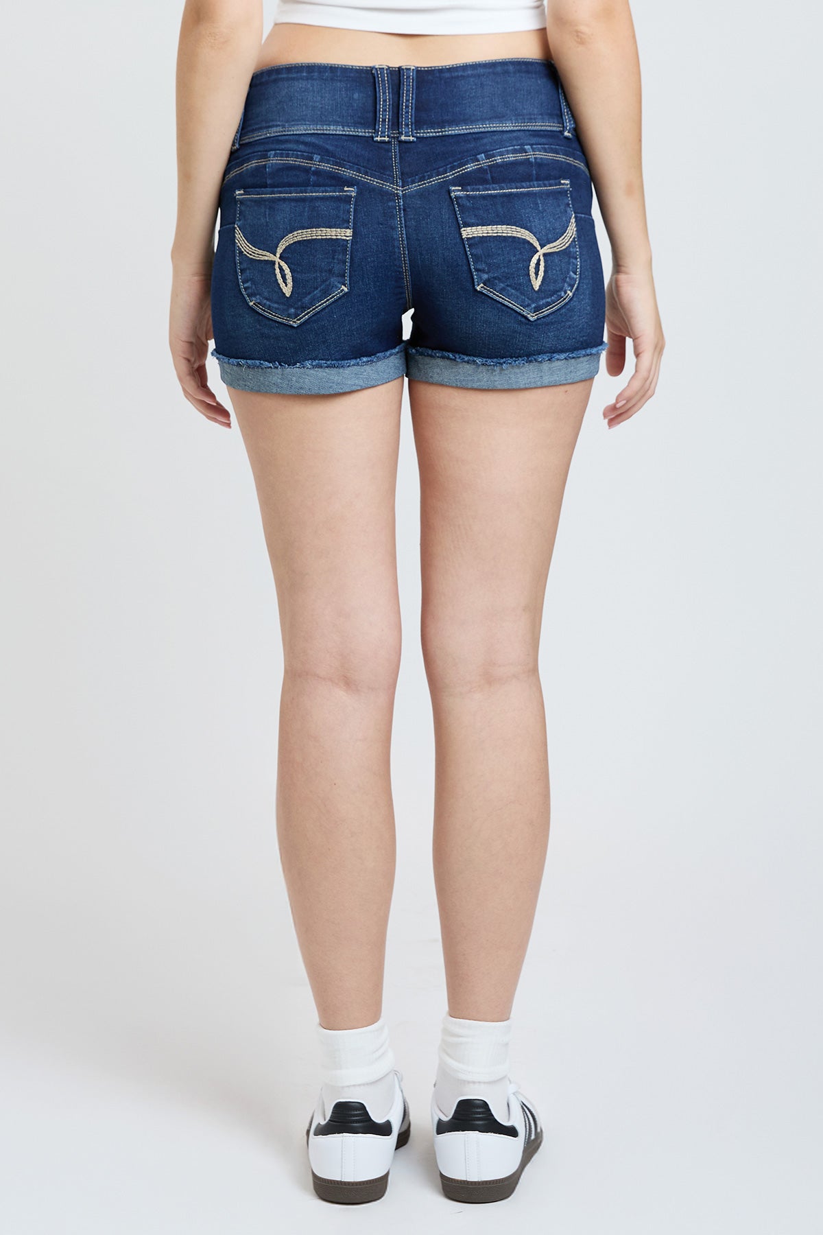 Women's WannaBettaButt 3 Button Cuffed Denim Shorts