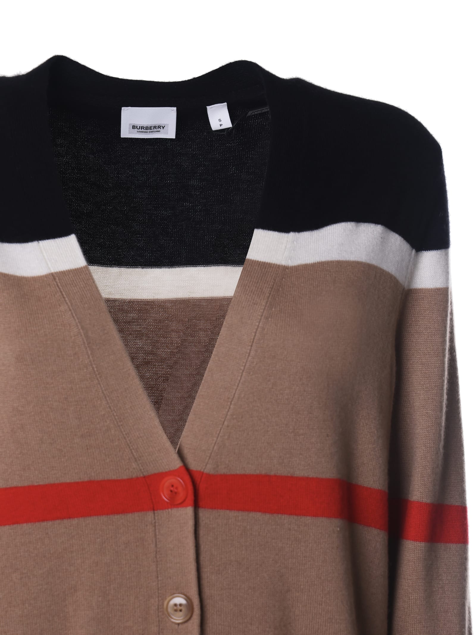 Cashmere And Silk Cardigan With Striped Pattern