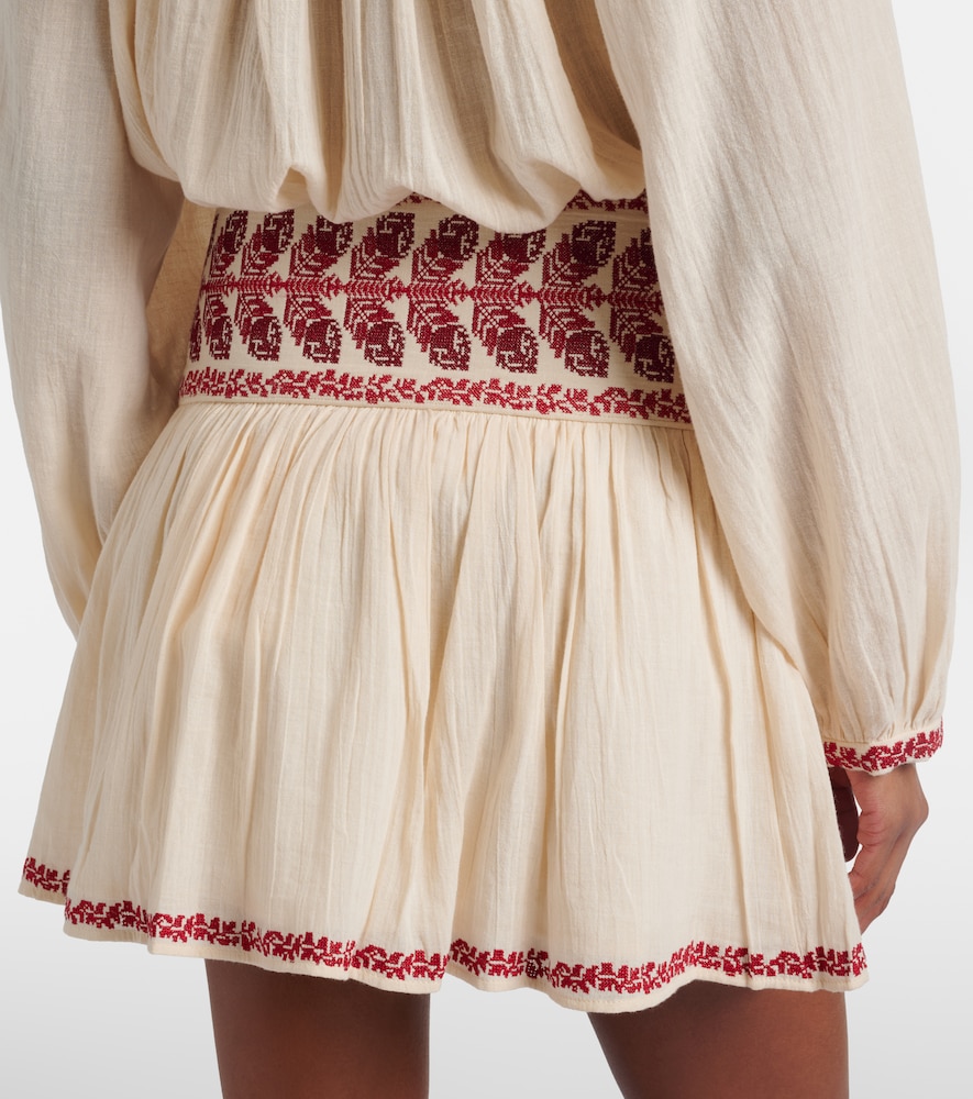 Picadilia embroidered cotton miniskirt