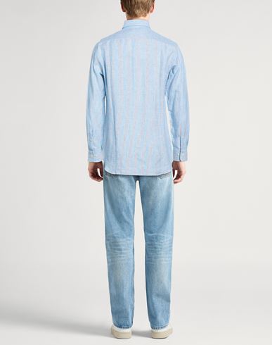Man Shirt Azure Size 40 Linen