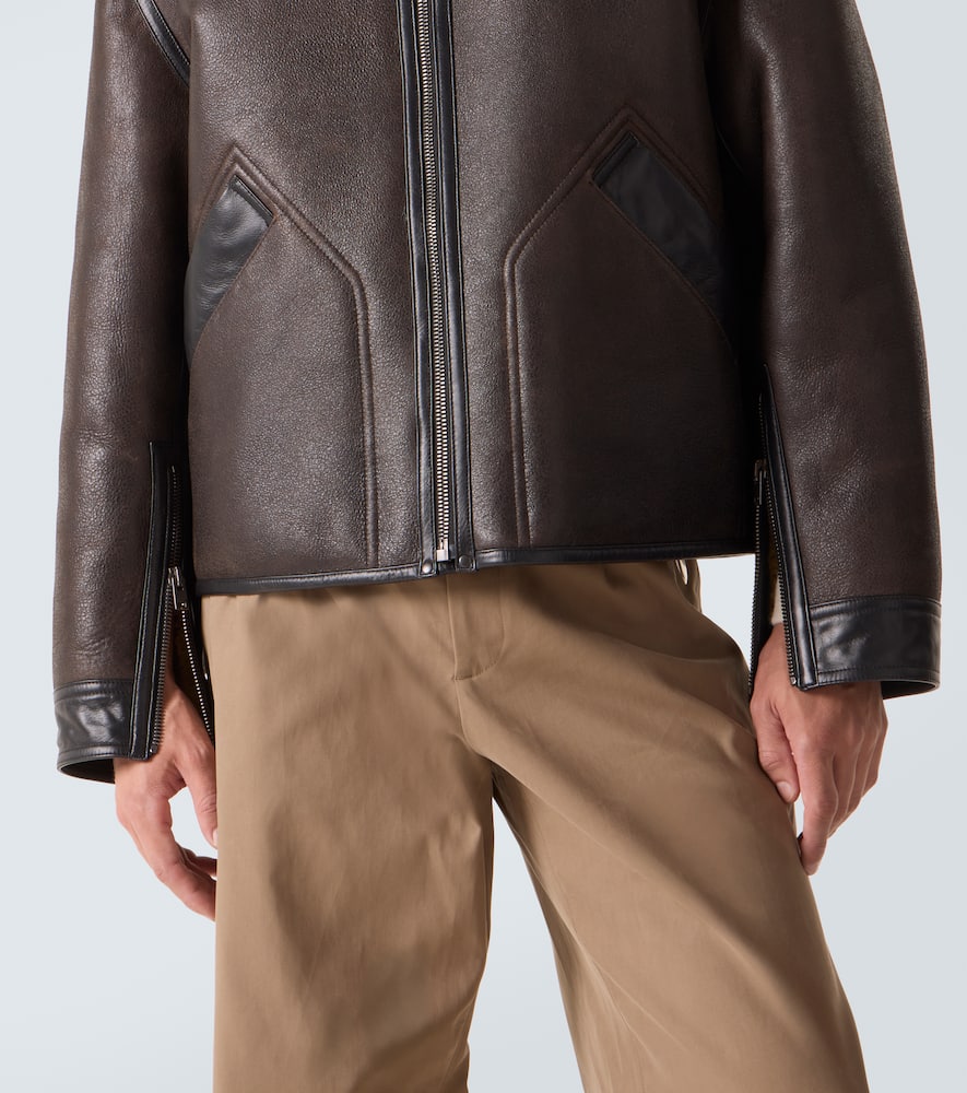 Shearling-lined leather jacket