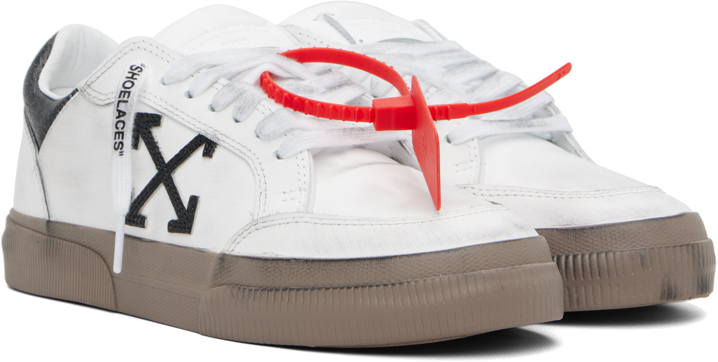 White Vulcanized Low Vintage Sneakers