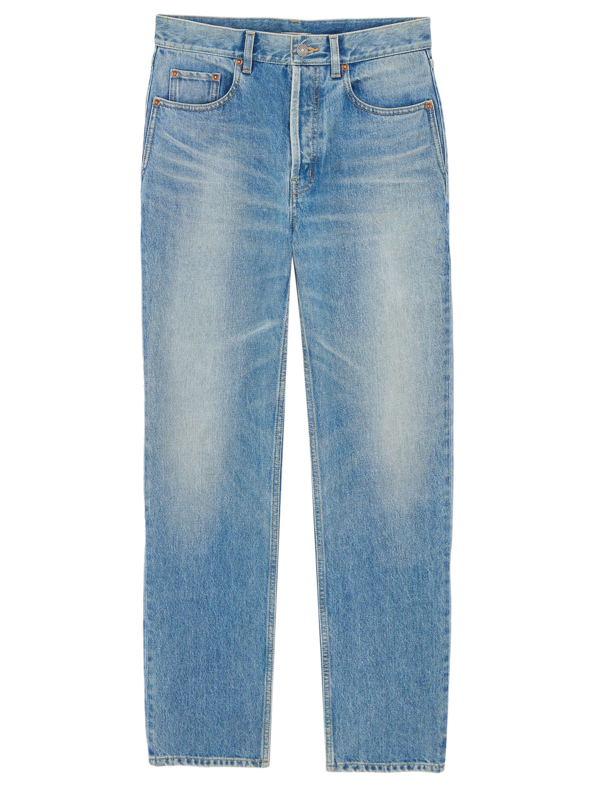 Five-Pocket Cotton Jeans with Zip Fly