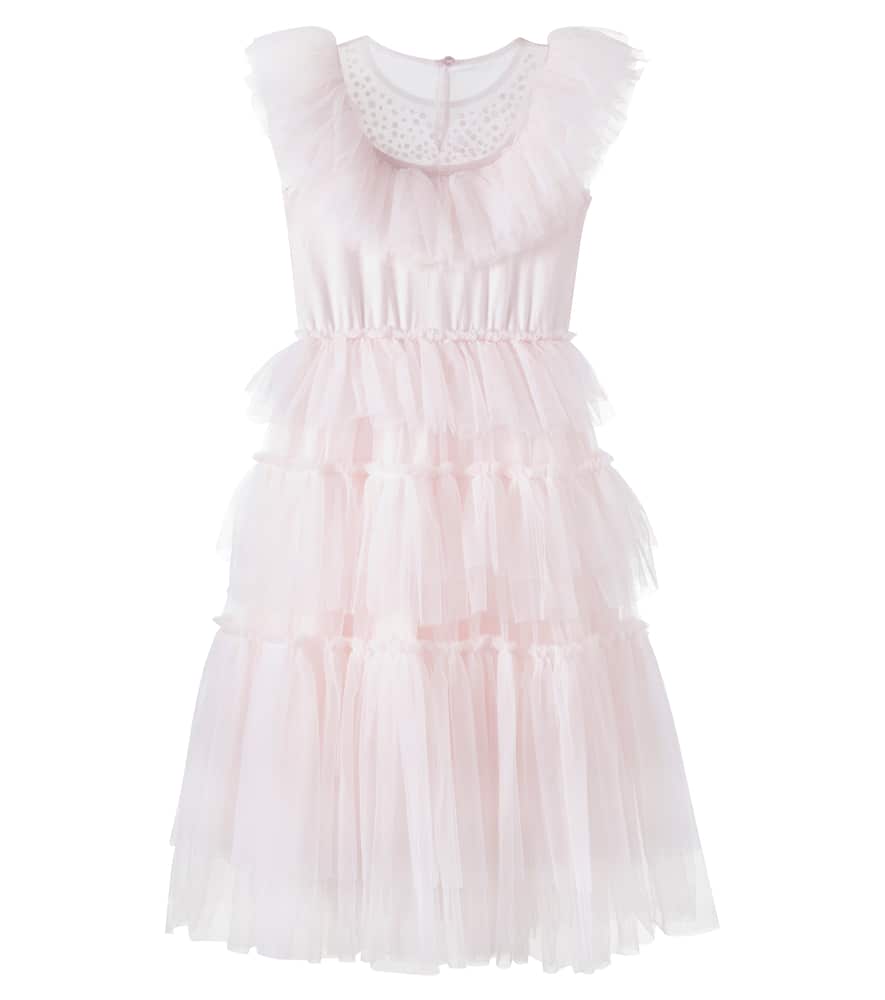Ruffled sequined tiered dress