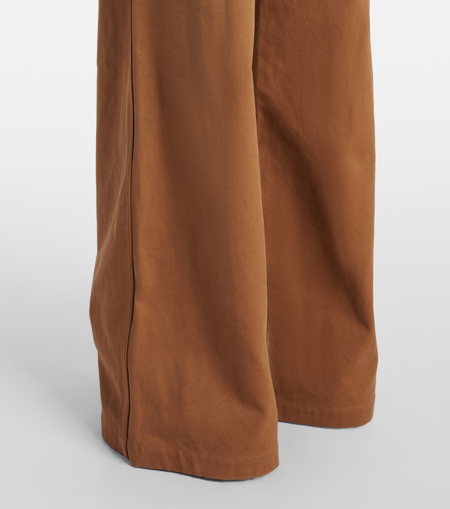 Chloé High-rise cotton canvas wide-leg pants