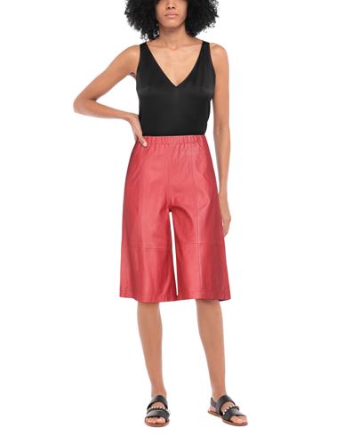 Woman Shorts & Bermuda Shorts Red Size 2 Soft Leather