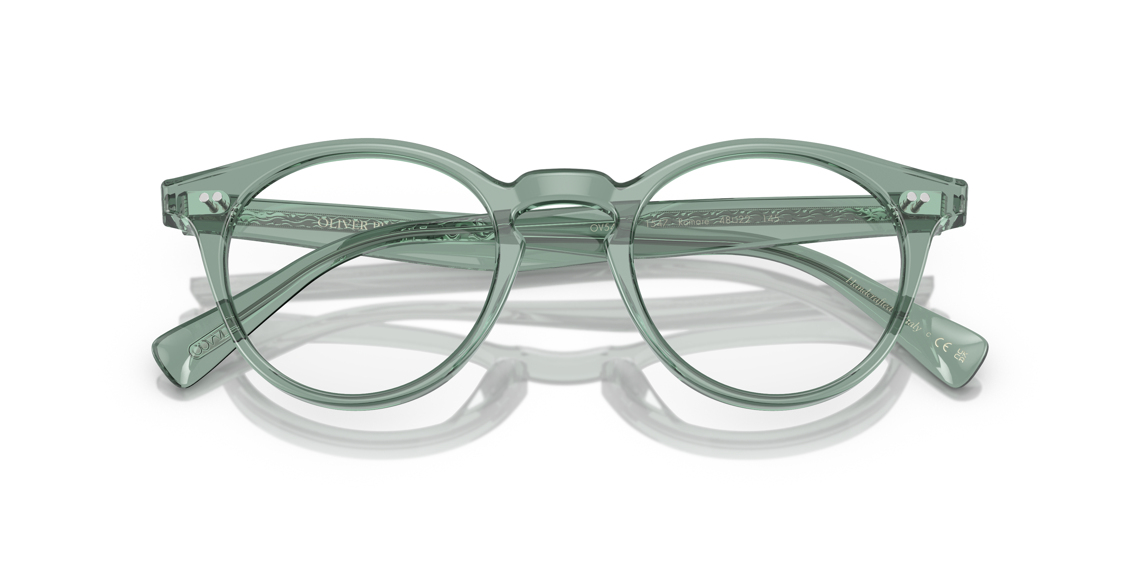Oliver Peoples Unisex Oliver Peoples OV5459U ROMARE 1547 Optical frames Acetate Green Transparent Pantos Norma