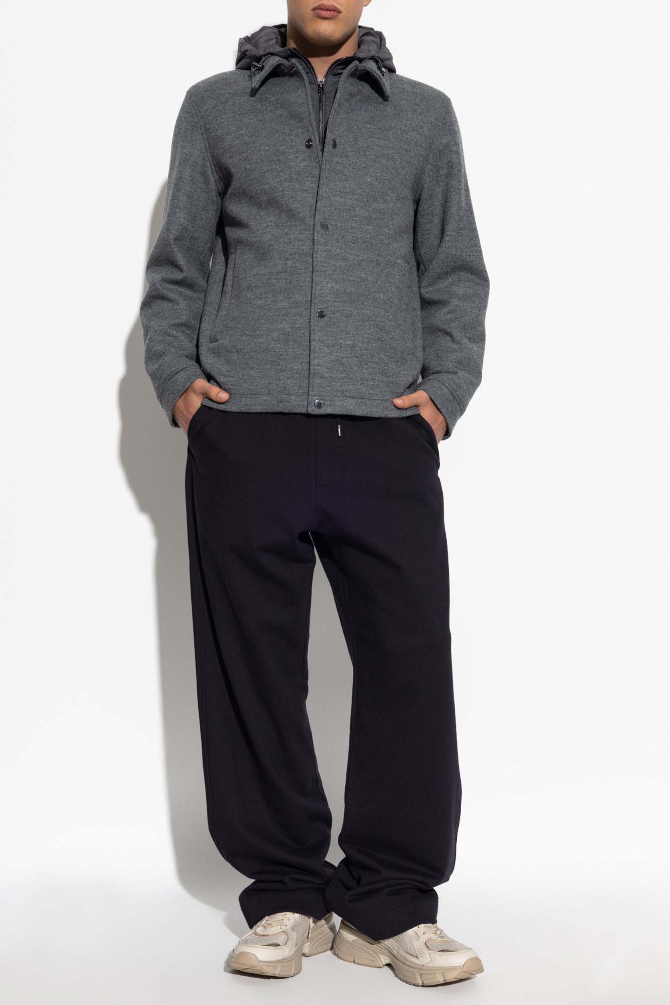 Hooded Jacket, Men's, Grey