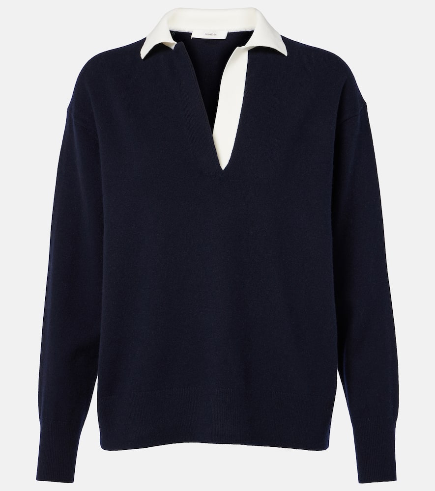 Vince Wool and cashmere-blend polo sweater
