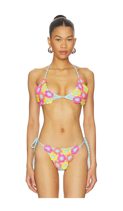 I.AM.GIA Blossom Bikini Top in Blue. - S also in XS