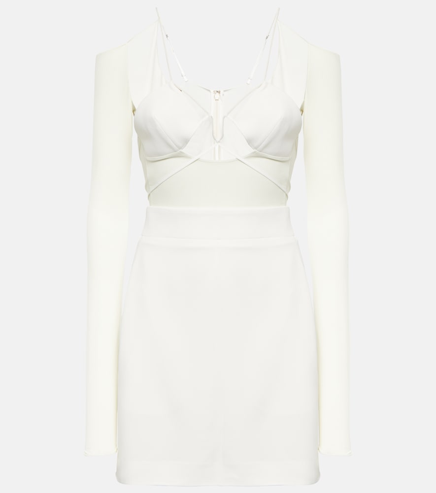 Bridal cutout crêpe minidress