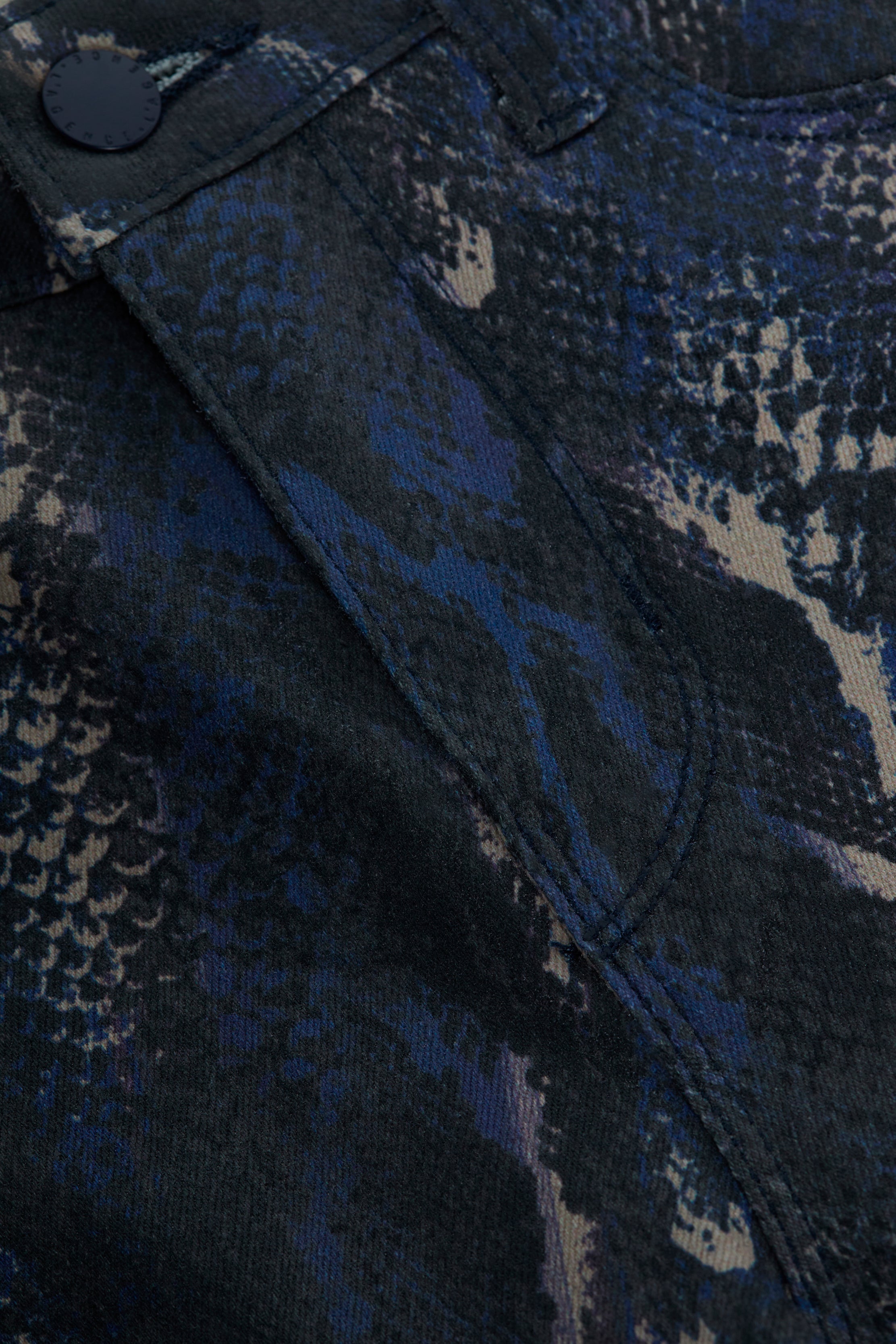 Selma Coated Bootcut Jean In Midnight/Tan Snake Coated