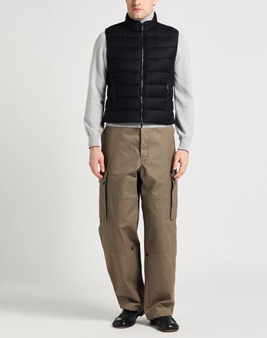 Man Vest Black Size 34 Virgin Wool, Cashmere