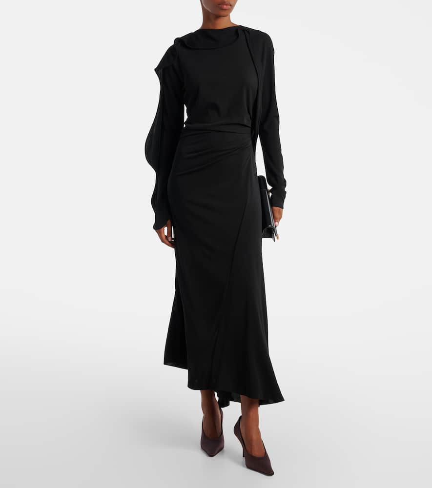 Draped jersey maxi dress