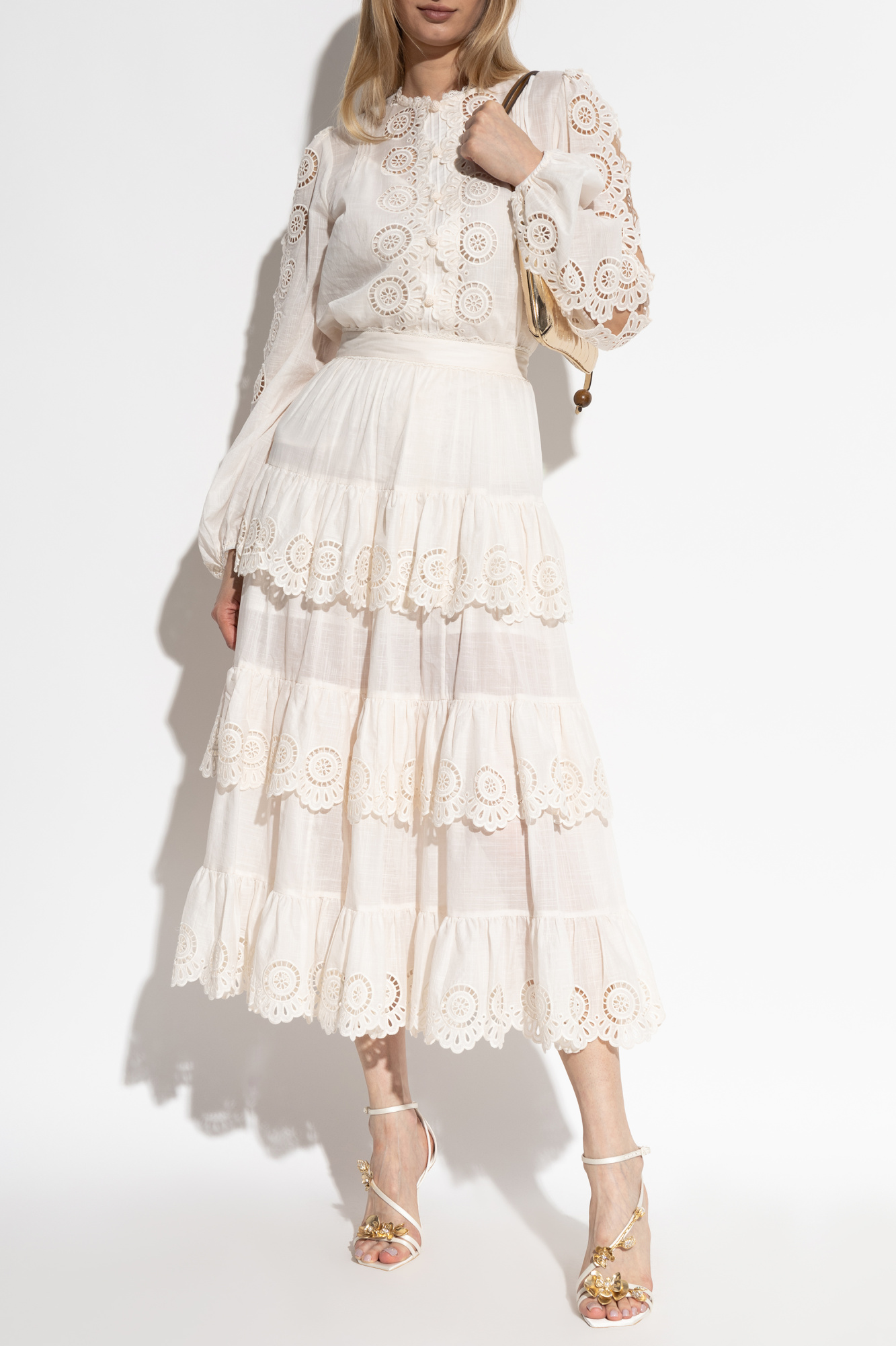 Shirt With Decorative Embroidery, Women's, Cream