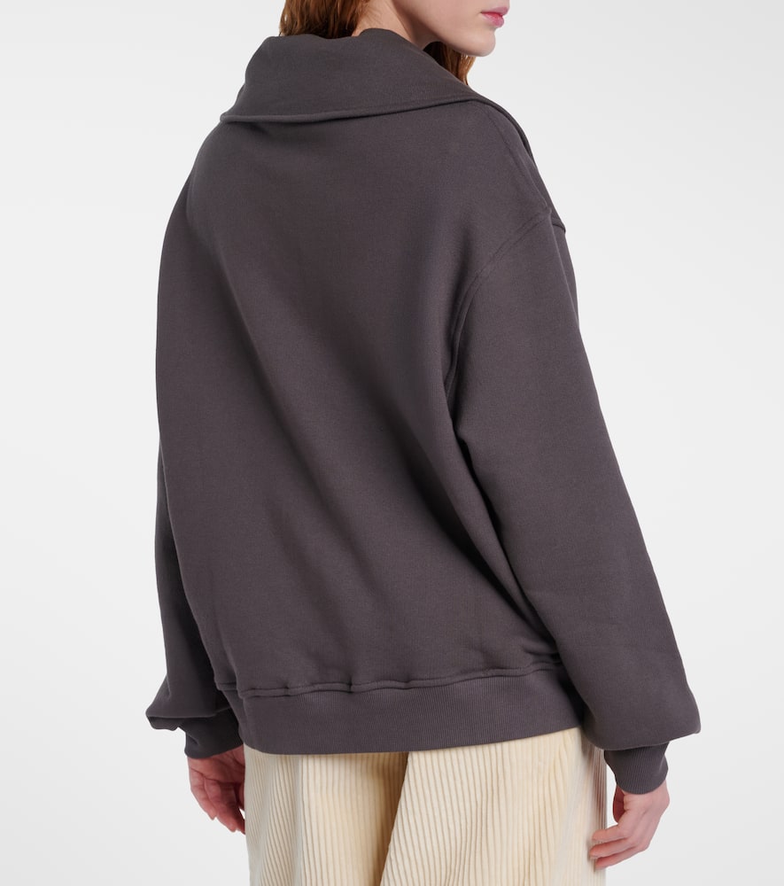 Printed cotton half-zip sweatshirt