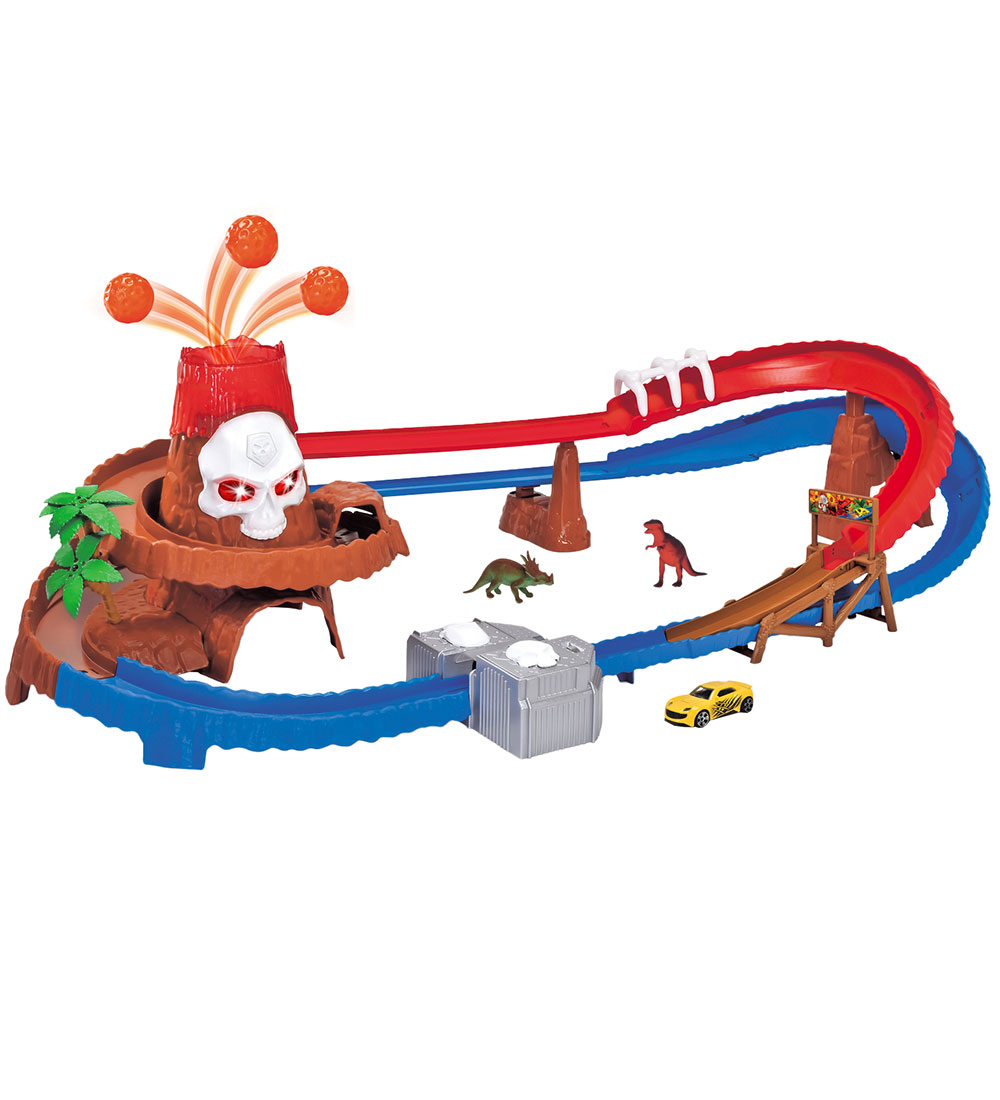 Dickie Toys Car Track w. Car - Skull Vulcano Track Set - Light/S - Dickie Toys - OneSize - Car Track